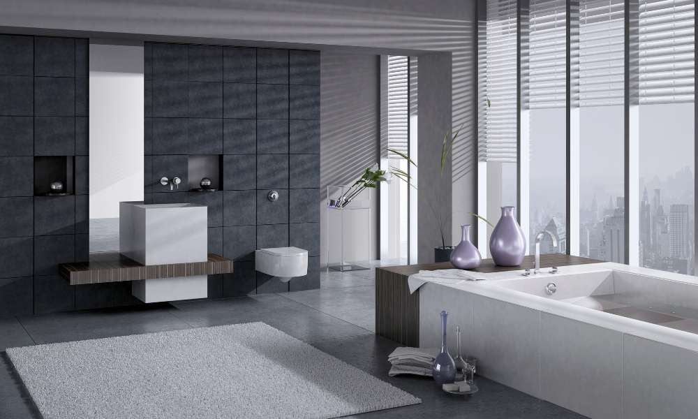 Chic Modern Industrial Bathroom for Small Modern Master Bathroom Ideas 