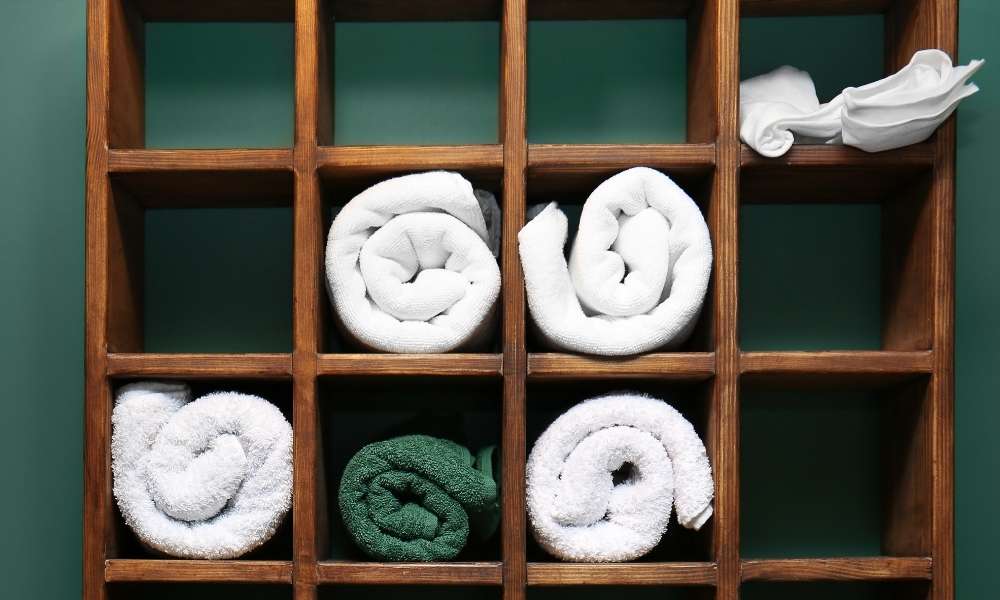 Wall-Mounted Wooden Towel Storage Space