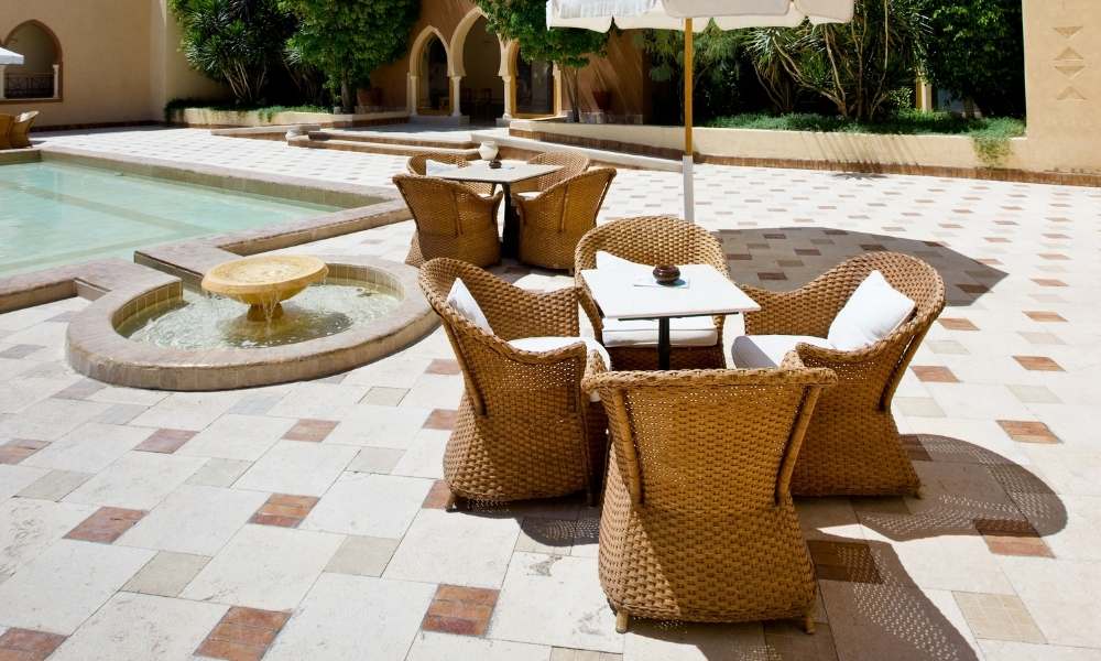 Add Tile to the Patio for Small Backyard Furniture Ideas