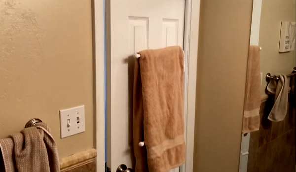 Behind Doors Mounted Towel Bars