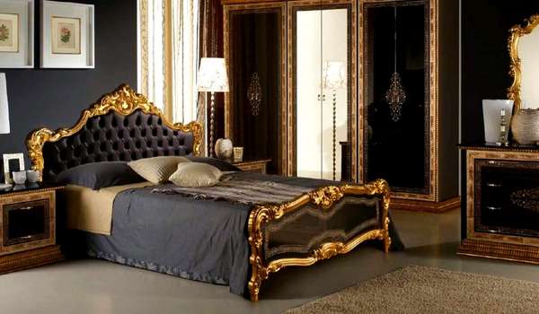 Black, Golden, and White Bedroom Decor