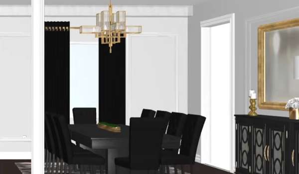 Black White And Gold Modern Living Room