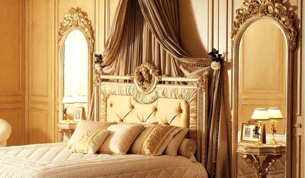 Decorative Mirrors with White and Gold Bedroom 