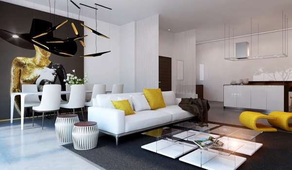 Luxury Black White and Gold Living Room Ideas