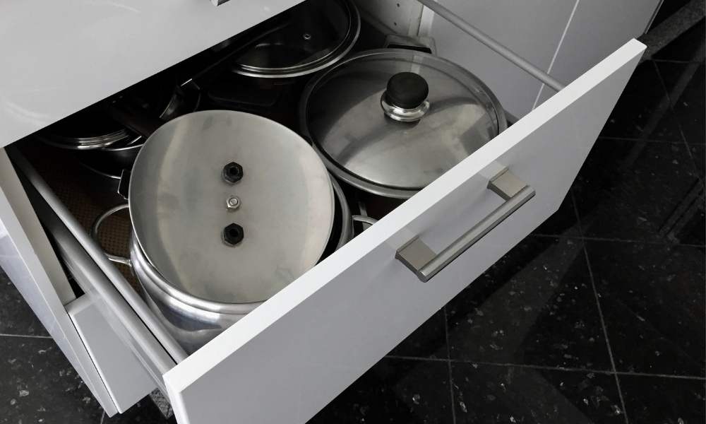 Pots And Pans Drawer How to Organize Pots and Pans in Cabinet