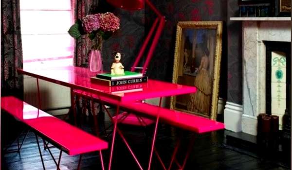 Pretty Up With Pink Color Dining Table