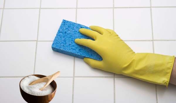 Salt Scrub For Clean Bathroom Tiles