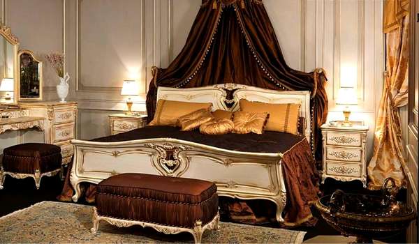 Traditional Golden and White Bedroom