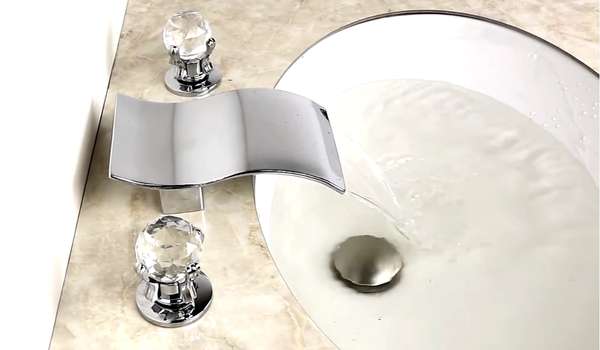 Waterfall Faucet With a Touch of Crystal