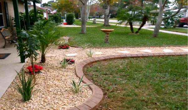 Create Paths In The Front Yard Landscaping Ideas for Front of House With Rocks