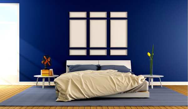 Dark Blue Bedroom Theme