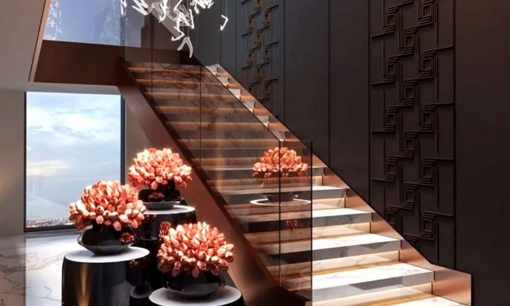 Enclosed Staircase Wall Decorating Ideas