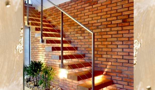 Exposed Brick Wall Staircase