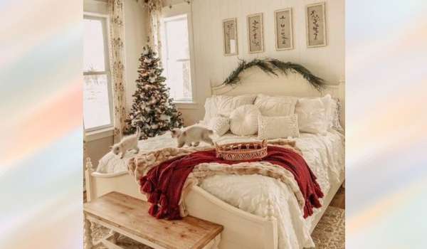 Festive White and Gold Bedroom Decor Ideas