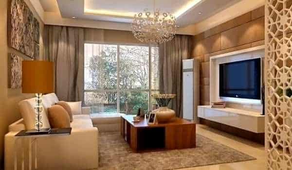 Natural Clay Gold Silver Living Room Wall Treatment Ideas