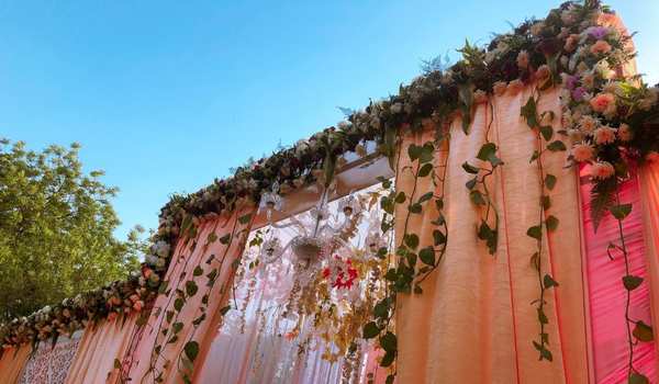 Pergola Decorate for an Outdoor Wedding 