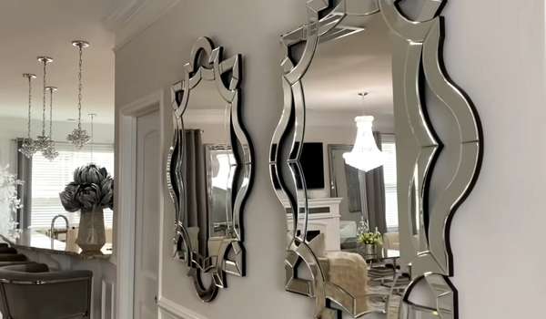 Silver Bedroom Decor With Silver Mirror