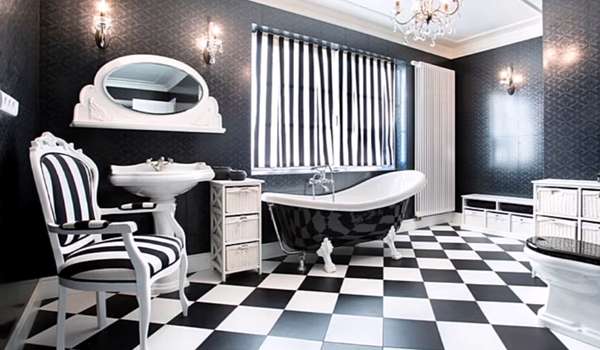 Use Black white and Gray Antique Bathroom Fixtures 