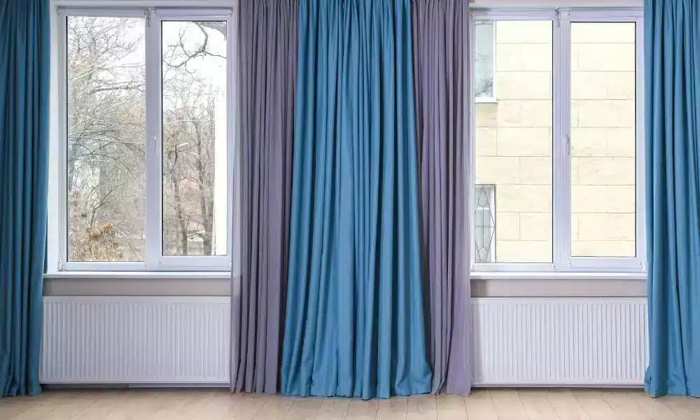 Soak The Living Room with Navy Blue and White Curtains 