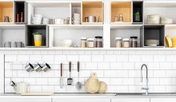 Use Cabinet Shelf Risers How to Organize Kitchen Cabinets in a Small Kitchen