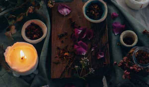 Dried Flower with Candles