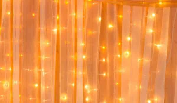 Wall with Curtain and Fairy Lights