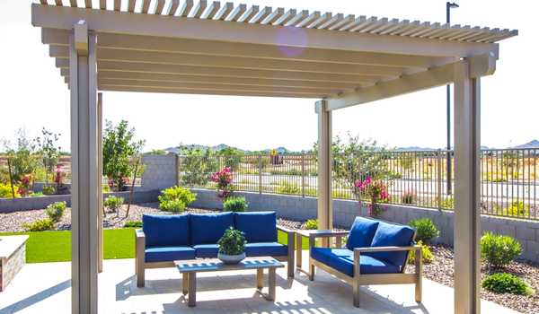 Wooden Pergola in the Garden