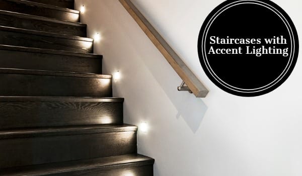 small space Staircases with Accent Lighting